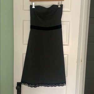 Gray strapless dress
